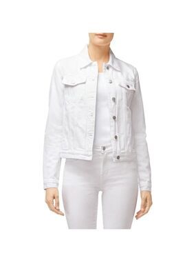 J BRAND Harlow Shrunken Denim Jacket In White Size Small